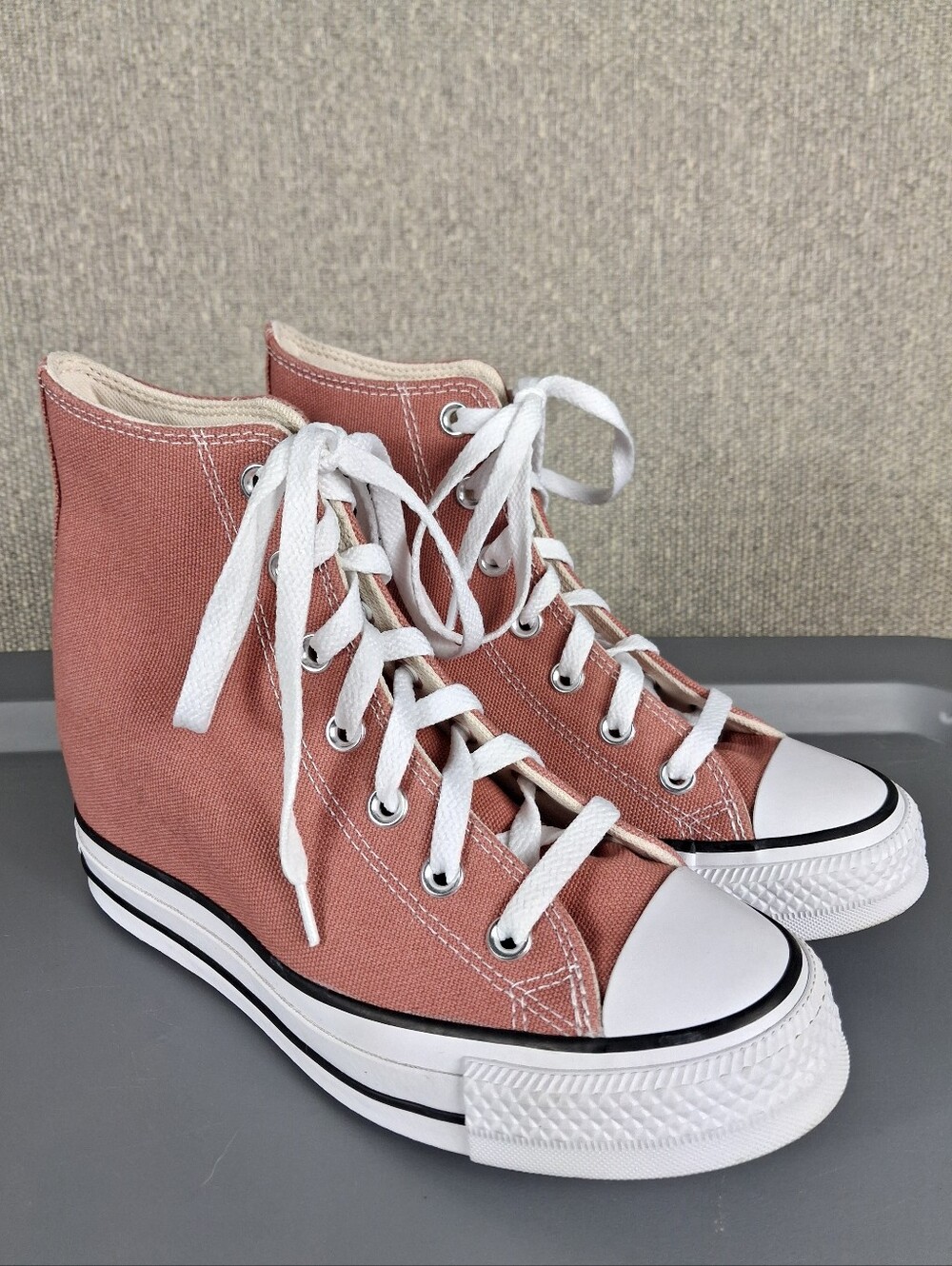 Converse Chuck Taylor All Star High Top Sneakers Size 7 Dusty Rose Hidden Wedge